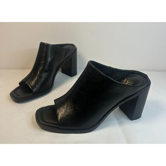 Sofft Safire Mule Black Size 7 Leather Slip On Block Heel Comfort Cushioned Boho - Picture 1 of 12